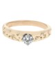 Diamond Solitaire Nugget Style Engagement Ring in White and Yellow Gold